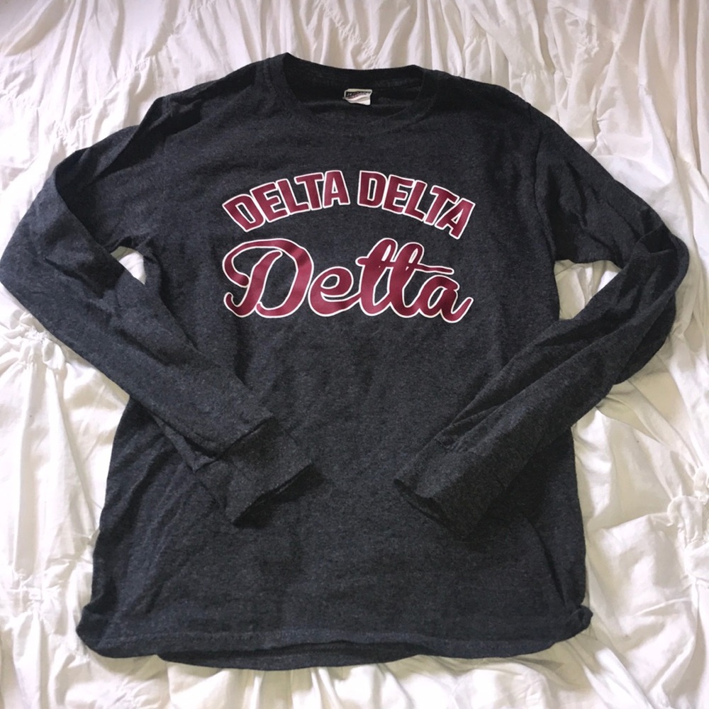Red & Gray Delta Delta Delta long sleeve shirt